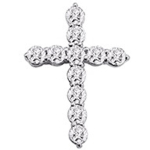 Altesse [R5712] - K&auml;sit&ouml;&ouml;na valmistatud h&otilde;bedast ripats 'Purity Cross' h&otilde;bevalge (roodiumiga kaetud) - 15x11 mm valge