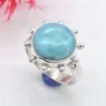 Looduslik Larimar v&auml;&auml;riskivi k&auml;sit&ouml;&ouml;na valmistatud s&otilde;rmus 925 sterlingh&otilde;be unisex ehted j&otilde;ulukingiks 6 h&otilde;be