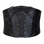 Korsett, mustad laiad v&ouml;&ouml;d naistele Pu-nahast punki salendav kehav&ouml;&ouml; Naiste elastne k&otilde;rge v&ouml;&ouml;kohaga Cummerbunds One Size must