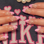 24 tk/komplekt Quick Nails French Pink Pearl False Nials kleebis Kantav veekindel manik&uuml;&uuml;r viimistletud k&uuml;&uuml;ned
