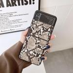 Luksuslikud naiste seksikas Pythoni mustriga telefoni&uuml;mbris Samsung Galaxy Z Flip 3 5g Fashion Pu nahast tagakaas Z Flip3 jaoks For Samsung Z Flip 3