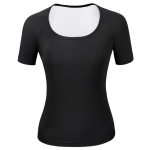 Naiste saunas&auml;rk L&uuml;hikeste varrukatega dressikompressioons&auml;rgid Saunatreeningu s&auml;rgid Body Shaper salendav aluspesu Fitness Shapewear dressipluus S/M must/h&otilde;be
