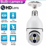 12LED E27 Panoraamkaamera 4MP 2.4G Valve 10x H&uuml;briidsuum E27 Pirnkaamera Kodu Siseturvakaamera Netcam New E27 valge