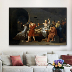 Sokratese surm &otilde;limaali plakat Retro Jacques-Louis Davidi graafika Seinakunst Vintage klassikaline l&otilde;uendimaal Toa sisustus 21x30 No Frame