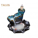 Tagasivoolu viirukip&otilde;leti l&otilde;&otilde;gastav kaunistus keraamika atraktiivne kingitus tagasivoolu viirukip&otilde;leti kontoritarbed sinine