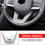 Toyota Land Cruiser 300 2022 2023 Roolile Dekoratiivne pastester LC300 J300 salongitarvikute h&auml;&auml;lestamine Silver Matte A