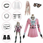 Danganronpa Cosplay kost&uuml;&uuml;m V3 Killing Harmony MIU Iruma keskkooli vormiriietus XXXL roosa