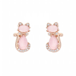 Pinkdudu Elegantne Roosa Rhinestonest Kassi Vibu K&otilde;rvar&otilde;ngad Mood Loominguline Kaetud Rose Gold K&otilde;rvar&otilde;ngas Naiste Ehted PD1388 roosa