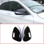 2-pcs set For Mercedes Benz C W205 E W213 GLC-Class X253 S Class W222 ABS Car Rearview Mirror Cap Cover Trim Style 4 gray
