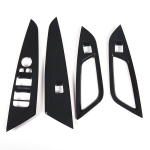 For BMW 4 Series G26 2022 ABS Carbon Fiber/Black Car Window Lift Button Panel Frame Cover trim Sticker piano black gray