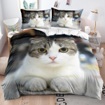 Pet Cat Home voodipesukomplekt Voodipesukomplekt AU/EU/USA t&auml;issuuruses voodipesukomplekt kassimustrilise voodipesu katte ja padjakattega Baby 100x135cm