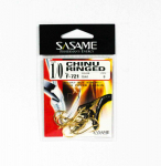 Sasame F-721 Chinu Ringed Offset Hook Kuldne suurus 1/0 (0678)