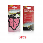 6/12PCS Car Air Freshener Natural scented tea paper Auto Hanging Vanilla perfume fragrance Leaf Shape car accessories 6Pcs-Pink