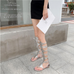 Roman Peep -Toe Naiste sandaalid Suvised Gladiator Sandaalid P&otilde;lvedele K&otilde;rged Lamedad Sandaalid Moodneedid Naiste Seksikad Sandaalid 40 h&otilde;be