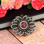 Vintage kristallist pross naistele antiikkullav&auml;rvi vaigust pulmaehted Boheemlaste ehted kingitus punane