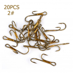 Ultra Sharp 20pcs Double Hook Fishing Crank haugi kala vidinad High Carbon Steel 2#