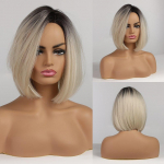 HAIRCUBE Pruunid Heleblondid Ombre Juuksed L&uuml;hikesed sirged Bob s&uuml;nteetilised parukad k&uuml;ljeosa naistele Cosplay kuumakindlad parukad