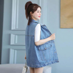 Moodne naiste vest Uus teksavest Korea vaba keskmise pikkusega varrukateta teksad Vestid Naiste vest jakk Topid v&auml;lisr&otilde;ivad 3XL