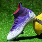 Meeste jalgpallisaapad K&otilde;rge &uuml;laosaga elastsed sokid AG pikkade k&uuml;&uuml;ntega Professionaalne v&otilde;istlus Treening Laste jalgpallijalatsid 31 punane