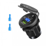 USB laadija pistikupesa toitev&auml;ljundi adapter Pd t&uuml;&uuml;p C Qc 3.0 veekindel kaks USB-porti kiirlaadimine auto paadi maasturi sedaan Rv jaoks must