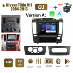 8-tolline Android autoraadio multimeedia videopleier Nissan Tiida C11 2004-2013 Nupuga Carplay WiFi BT 2 Din 2+32GB 1+32GB,A