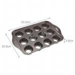 Deluxe Mini k&uuml;psetusvormi 12 k&uuml;psetuspann 12 juustukoogiga koogialus kleepumatu muffini tassikook tumehall v&auml;rv