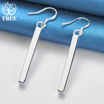 925 Sterling Silver Square Pillar Pillar K&otilde;rvar&otilde;ngad Ehted