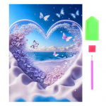 1 komplekt 5D DIY teemantmaalimise komplekt loominguline lille-s&uuml;dame liblikamustriga kivist piltide meisterdamine A