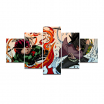 5 paneeli HD Anime Boy Pilt Tomioka Giyuu Deemonitapja Kamado Tanjirou Plakat Animatsioon Kunst Seinakaunistus Maalid Ilma raamita 20x35cm*2 20x45cm*2 20x55cm*1