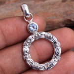 Sinine Topaas Peridoot Amet&uuml;st Larimar Citrine K&auml;sitsi valmistatud ripats 100% 925 Sterling h&otilde;be peened ehted sinine