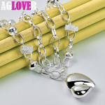 925 h&otilde;bedast sileda &otilde;&otilde;nsa s&uuml;dameripatsiga kaelakee ehted 45cm