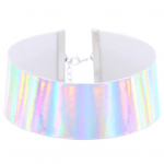 Holograafiline Choker naiste k&auml;sitsi valmistatud Laser Rainbow Punk gooti kaelakee