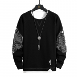 Meeste kevadine ja s&uuml;gisene uus &uuml;hev&auml;rviline tr&uuml;kitud vaba top urban simple fashion retuusid meeste kapuuts M