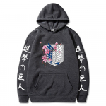 Naiste Hoodie Unisex Tr&uuml;kitud Attack on Titan Hoodie dressipluus S must