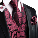 Hi-Tie Tuxedo vest meestele, &uuml;likond, vest kaelaside, taskur&auml;tik, mansetin&ouml;&ouml;bid pulma&auml;ri jaoks M