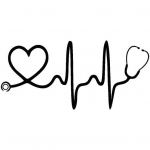 Stetoskoop Love Heart auto s&otilde;iduki kere akna helkurkleebised kleebis Decor must