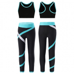Laste t&uuml;drukute varrukateta Racerback Crop topp Colorblock s&auml;&auml;ristega Jazz Dance Uisutreeningu spordir&otilde;ivad 5-6 Years j&auml;rveroheline v&auml;rv