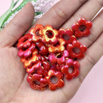 20 tk akr&uuml;&uuml;list viisnurksed lillelised moehelmed 19 mm ehete aksessuaarid DIY k&auml;sitsi valmistatud materjal lahtised helmed illusoorse v&auml;rvi &otilde;&otilde;nes loov punane