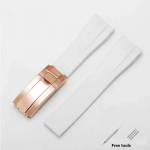 20 mm 21 mm esmaklassiline silikoonrihm Rolexi allveelaeva jaoks DAYTONA GMT Yacht-Master seeria tarvikud Asenduskella k&auml;ev&otilde;ru White-R 20mm no logo