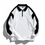 Meeste kevade ja s&uuml;gise seisva kraega pikkade varrukatega suur vabaaja pullover 4XL valge