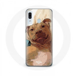 Coque pour Samsung Galaxy A30 American Pit Bull Terrier Marron