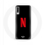 Samsung Galaxy A50 Netflixi logo &uuml;mbris punasel mustal taustal
