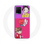 Coque pour Vivo Y21s 2021 / Y21 2021 BTS BT21 Cooky Et Tata Bangtan V Et Jungkook Fanart