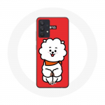 Coque pour Samsung Galaxy A13 4G / A13 4G Lite BTS Bangtan Gar&ccedil;ons BT21 RJ de Jin Fond Rouge