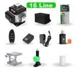 16 rida 4D h&otilde;bedane lasertase 2 patareiga automaatne nivelleeriv juhtmevaba kaugjuhtimispult 360 taseme vertikaalne ristseina kronstein 16 lines upgrade h&otilde;be