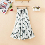 Suvine lilledega tr&uuml;kitud &scaron;ifoonist naiste seelik k&otilde;rge v&ouml;&ouml;kohaga A-joonega pikad seelikud Naiste vabaaja seelik M