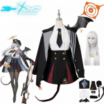 Anime Blue Archive Kurodate Haruna Cosplay Kost&uuml;&uuml;m T&uuml;druk Must JK Vormi Plisseeritud Seelik Tiib Saba M&uuml;ts Lips V&ouml;&ouml; Peakate Parukas L-(Costume+Wig)
