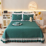Kolmeosaline voodikatte komplekt Princess Style pits pestud puuvillane libisemisvastane paks tepitud lina Four Seasons universaalne 250cmx250cm 1pcs