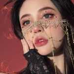 Mood Rhinestone Tuttmask Metallkett N&auml;okaunistus Halloween Luksuslik Naiste Ball Kahekorruseline kristallloormask K&otilde;hutantsu Ehted Peo pulmapidu