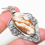 Natural Wild Horse, Citrine Gemstone 925 Sterling Silver Pendant 2.60 h6b03